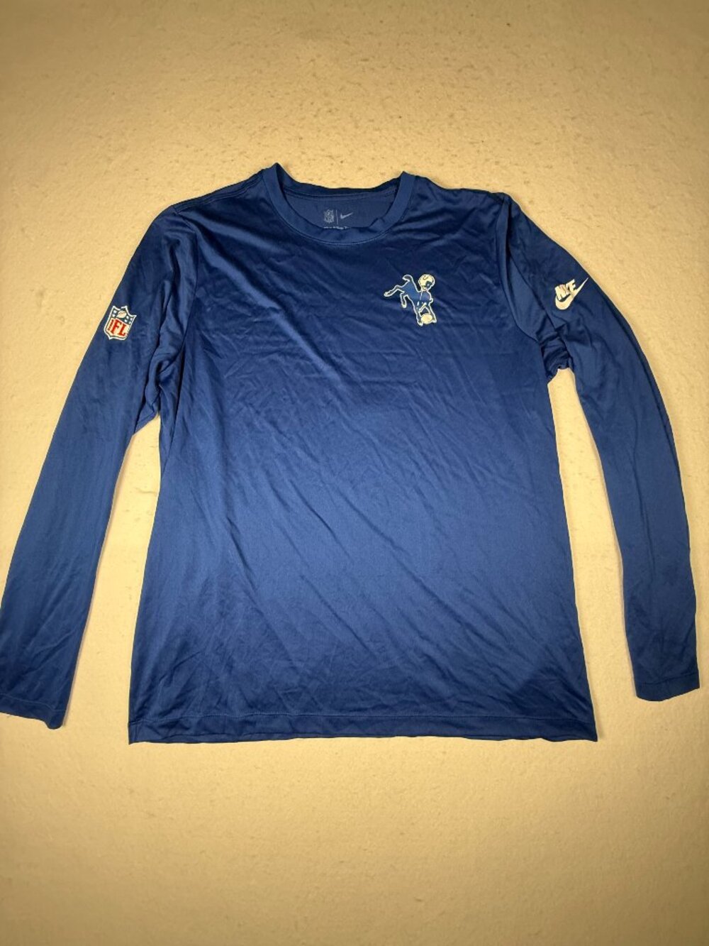 Indianapolis Colts Nike Dri Fit Long Sleeve XL  Blue Retro Logo NFL Men's